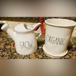 RAE DUNN Planter & Watering Can Bundle